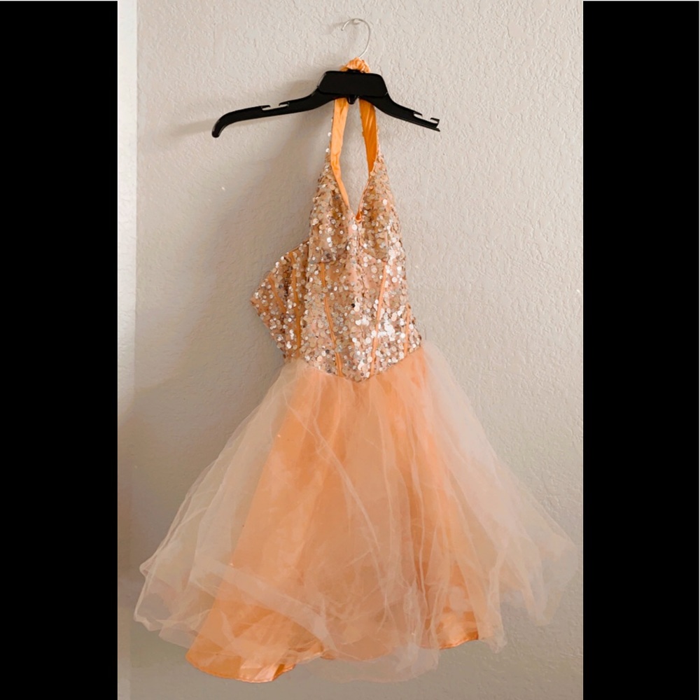 Homecoming Dress - Masquerade Champagne Dress